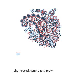 Damask Paisley isolated vector ornament
