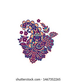 Damask Paisley isolated vector ornament