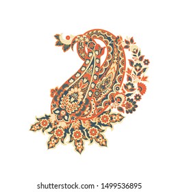 Damask Paisley isolated vector ornament