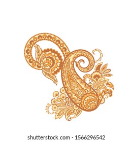 Damask Paisley isolated vector ornament