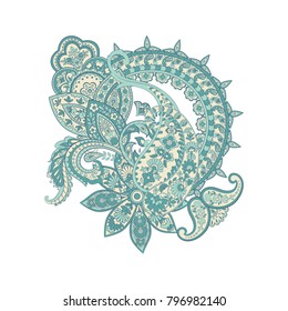 Damask Paisley ornament. Isolated Vector illustration