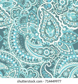 Damask paisley seamless pattern. Ethnic vector background