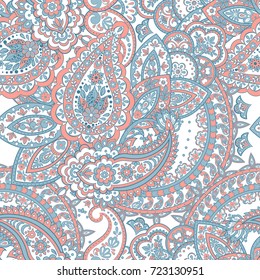 Damask paisley seamless pattern. Ethnic vector background
