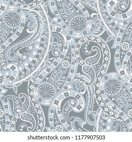 Damask paisley seamless vector pattern. Floral vintage background