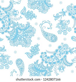 Damask paisley seamless vector pattern. Floral vintage background