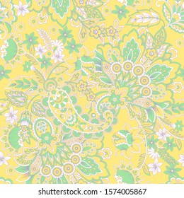 Damask paisley seamless vector pattern. Floral vintage background