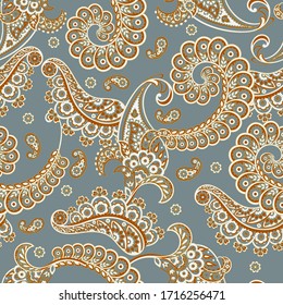 Damask Paisley seamless vector pattern for fabric design.