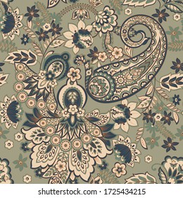 Damask Paisley seamless vector pattern for fabric design