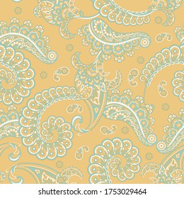 Damask Paisley seamless vector pattern for fabric design.