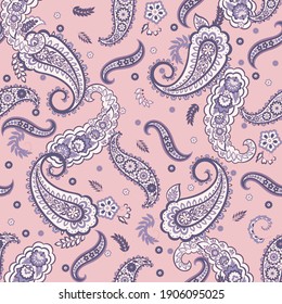 Damask Paisley seamless vector pattern for fabric design.