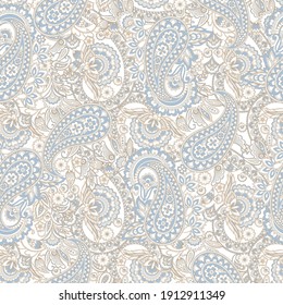 Damask Paisley seamless vector pattern for fabric design.