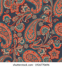 Damask Paisley seamless vector pattern for fabric design