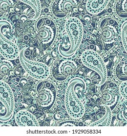 Damask Paisley seamless vector pattern for fabric design.