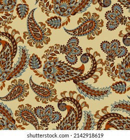 Damask Paisley Seamless Vector Pattern. Floral Vintage Background