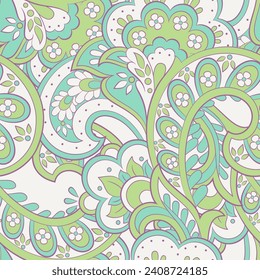 Damask paisley seamless vector pattern. Floral vintage background