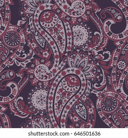 Damask paisley seamless vector pattern