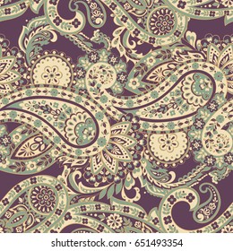 Damask paisley seamless vector pattern