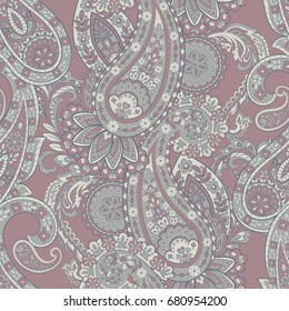 Damask paisley seamless vector pattern