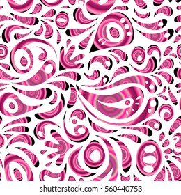 Damask paisley wallpaper. Seamless background, grunge style. Vector illustration.