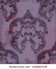 Damask pattern antique ornament Vector illustration. Texture design decors