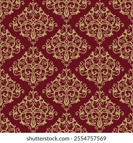 Damask pattern background Geometric ethnic oriental ikat seamless pattern traditional Design for background, carpet, wallpaper, clothing, wrapping, Batik, fabric, illustration embroidery.

