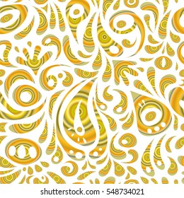 Damask pattern in baroque style. Baroque damask vintage multicolor doodles vector seamless pattern. Wallpaper with antique floral medieval baroque abstract doodle ornament.