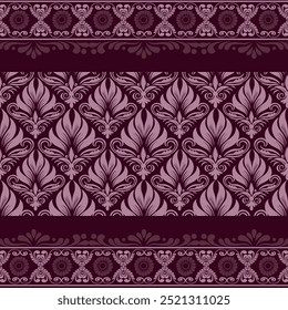 Damast Muster mit einem klassischen floralen Design.Afrikanische Stickerei Muster, Paisley, Boho, florale ikat, ethnische florale Designs, ikat sari, ikat Muster und ethnische Muster.
