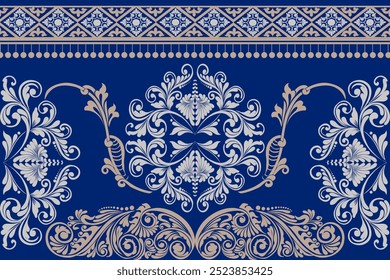 damask pattern with a classic floral design.African embroidery patterns, paisley, boho, floral ikat, ethnic floral designs, ikat sari, ikat patterns and ethnic patterns.

