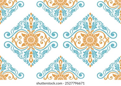 damask pattern with a classic floral design.African embroidery patterns, paisley, boho, floral ikat, ethnic floral designs, ikat sari, ikat patterns and ethnic patterns.