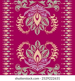 damask pattern with a classic floral design.African embroidery patterns, paisley, boho, floral ikat, ethnic floral designs, ikat sari, ikat patterns and ethnic patterns.