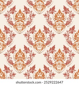 Patrón de damasco con un diseño floral clásico. Patrones de bordado africanos, paisley, boho, floral ikat, diseños florales étnicos, ikat sari, patrones ikat y patrones étnicos.