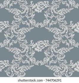 Damask pattern decor for invitation, wedding, greeting cards. Vector illustrations