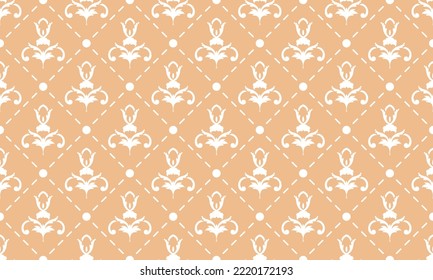 Damask pattern dress vector seamless background wallpaper