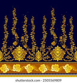 Patrón de damasco Diseño de patrón sin fisuras florales de damasco 