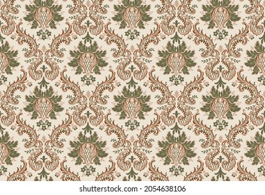 damask pattern with flowers and vintage tapestry motifs, perfect for fabrics and decoration