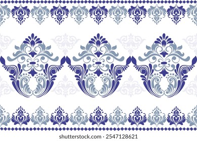 damask pattern with intricate floral and leaf motifs. This classic and elegant design is perfect for wallpaper, fabric, and various graphic design projects.
