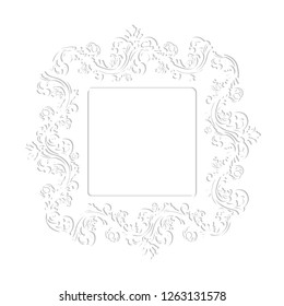 damask pattern, luxury white label frame