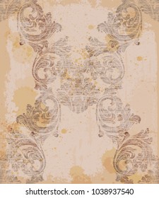 Damask pattern old ornament decor Vector illustration. Texture designs