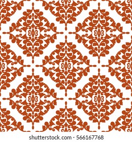 damask pattern orange fabricDesign element for wallpapers, web site background, baby shower invitation, birthday card, scrapbooking, fabric print etc. Vector illustration.