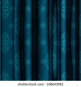 damask pattern ornament on glamour curtain