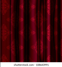 damask pattern ornament on glamour curtain