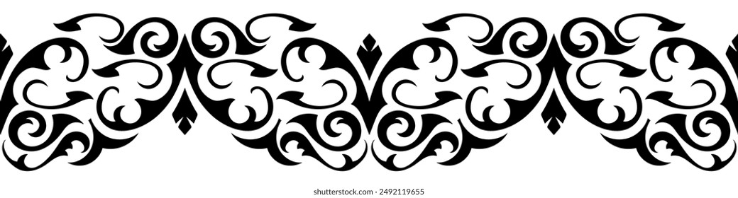 Damask pattern Seamless abstract pattern. Curling lines