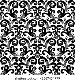 damask pattern. damask seamless pattern. floral pattern suitable for fabric print, fashion, wallpaper, or wrapping paper. leaf seamless pattern background.