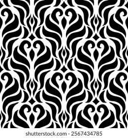 damask pattern. damask seamless pattern. floral pattern suitable for fabric print, fashion, wallpaper, or wrapping paper. leaf seamless pattern background.