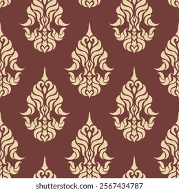 damask pattern. damask seamless pattern. floral pattern suitable for fabric print, fashion, wallpaper, or wrapping paper. leaf seamless pattern background.