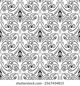 damask pattern. damask seamless pattern. floral pattern suitable for fabric print, fashion, wallpaper, or wrapping paper. leaf seamless pattern background.