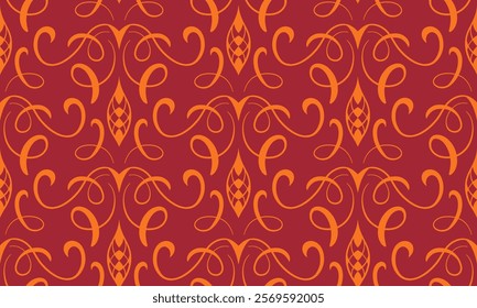 damask pattern. damask seamless pattern. floral pattern suitable for fabric print, fashion, wallpaper, or wrapping paper. leaf seamless pattern background.