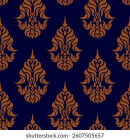damask pattern. damask seamless pattern. floral pattern suitable for fabric print, fashion, wallpaper, or wrapping paper. leaf seamless pattern background.