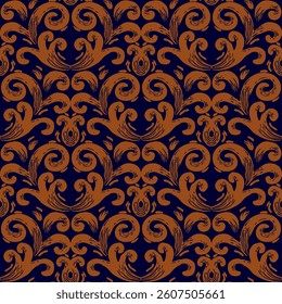 damask pattern. damask seamless pattern. floral pattern suitable for fabric print, fashion, wallpaper, or wrapping paper. leaf seamless pattern background.