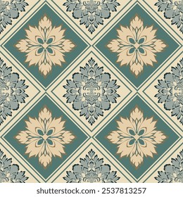 Damask pattern seamless , Floral pattern  Vector Illustration for Elegant Textile Design